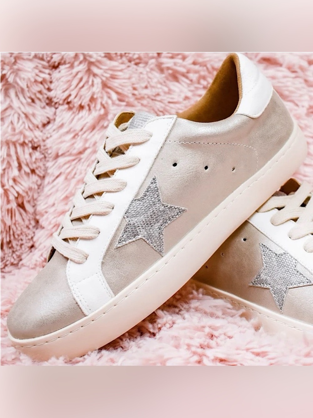 🎉SALE🎉 🆕🩷WHITE RAVEN: Rose Gold Sneakers SIZE 9